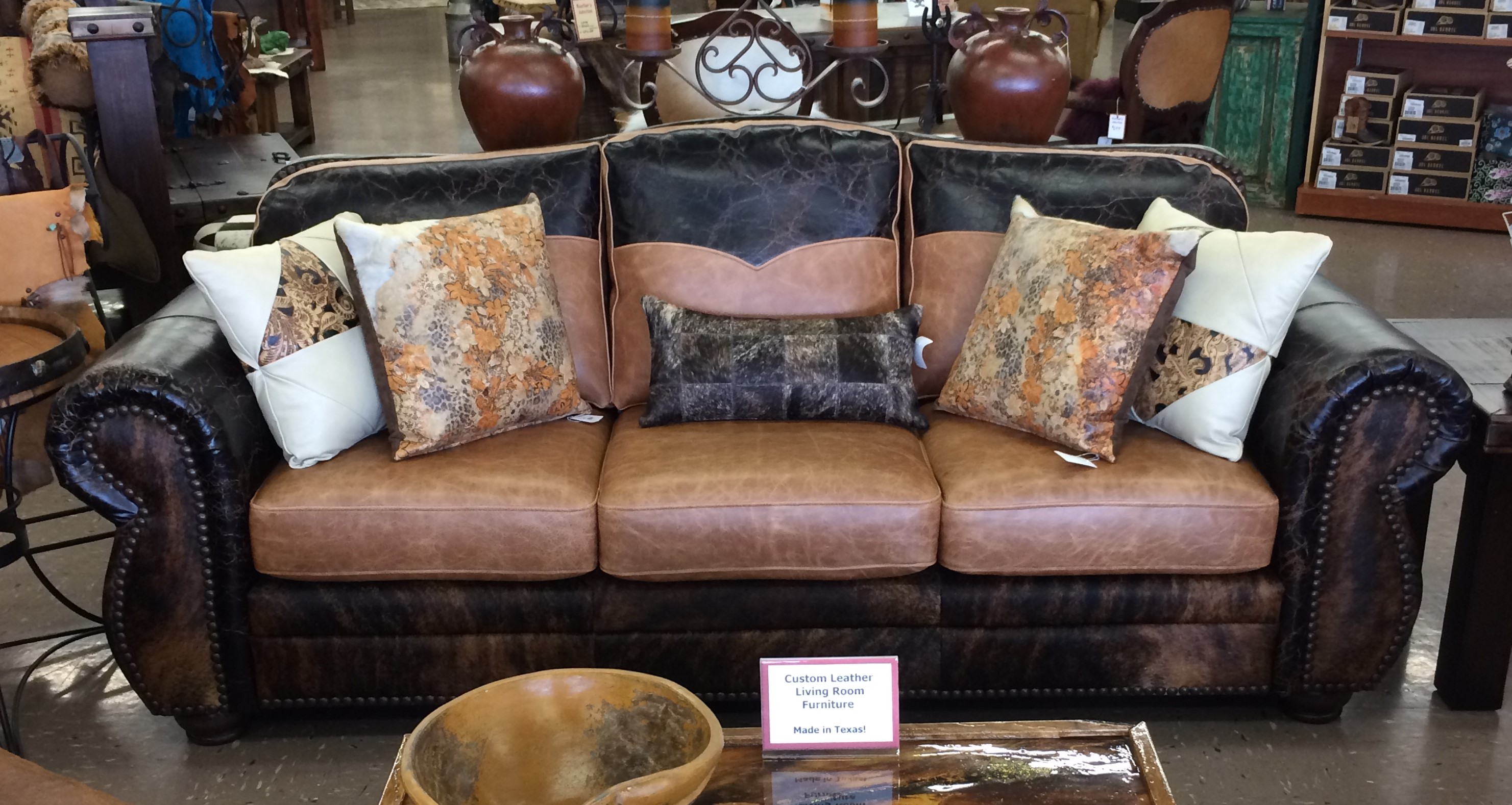 Texas Rustic Wood Furniture Tooled Leather Custom Furnishings 