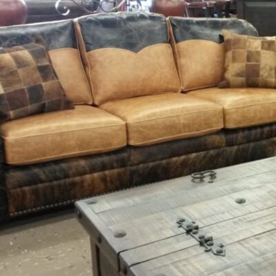 Rustic, Western Leather Couch For Sale At Rustler's Junction In Lampasas, TX