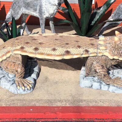 Realistic-Painted Horny Toad Bench