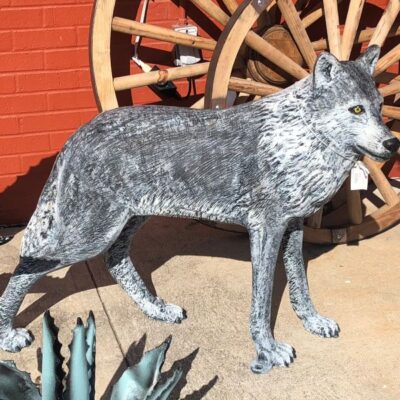 He's Got His Eye On You! This Custom Wolf Stands 31 Inches Tall.