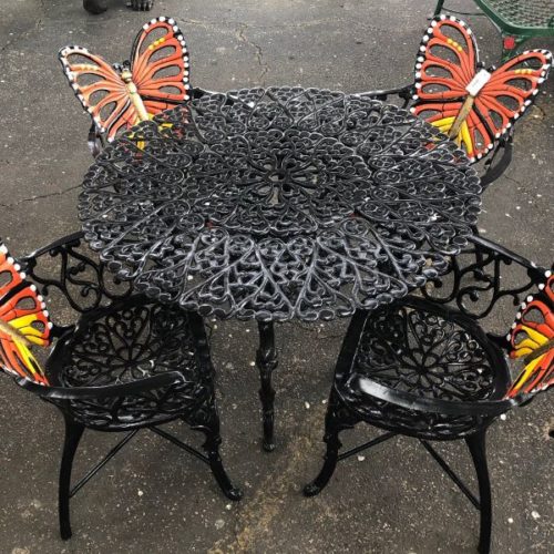 Hand Painted Monarch Butterfly Table And Chairs. Available In Several Colors.