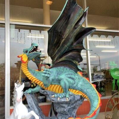 This Colorful Dragon Is Almost 8 Ft. Tall And Would Be Perfect Protecting Your Castle!