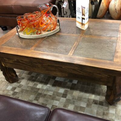 Heavy Slate Tiles On An All Wood Table. Measures 48 Inches Long. Don't Forget About The Matching Sofa Table And End Tables To Complete Your Set!
