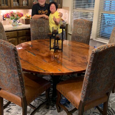 Richard & Anna With Their New Dining Table & Custom Sonoma Chairs.