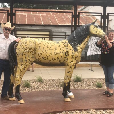 This Piece Was Created As A Fundraiser For Archer City Western Heritage. People Donated To Put Their Brand On The Horse. Proceeds Went To A Good Cause!