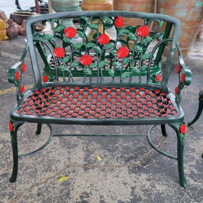Rosebud Bench Painted To Match The Chairs & Table.