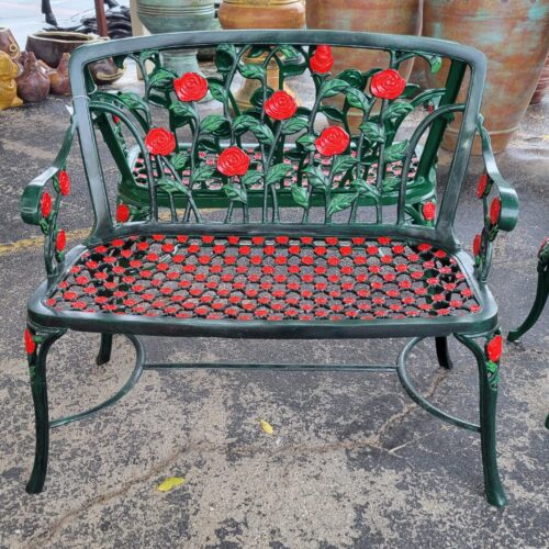 Rosebud Bench Made From Heavy Cast Aluminum.