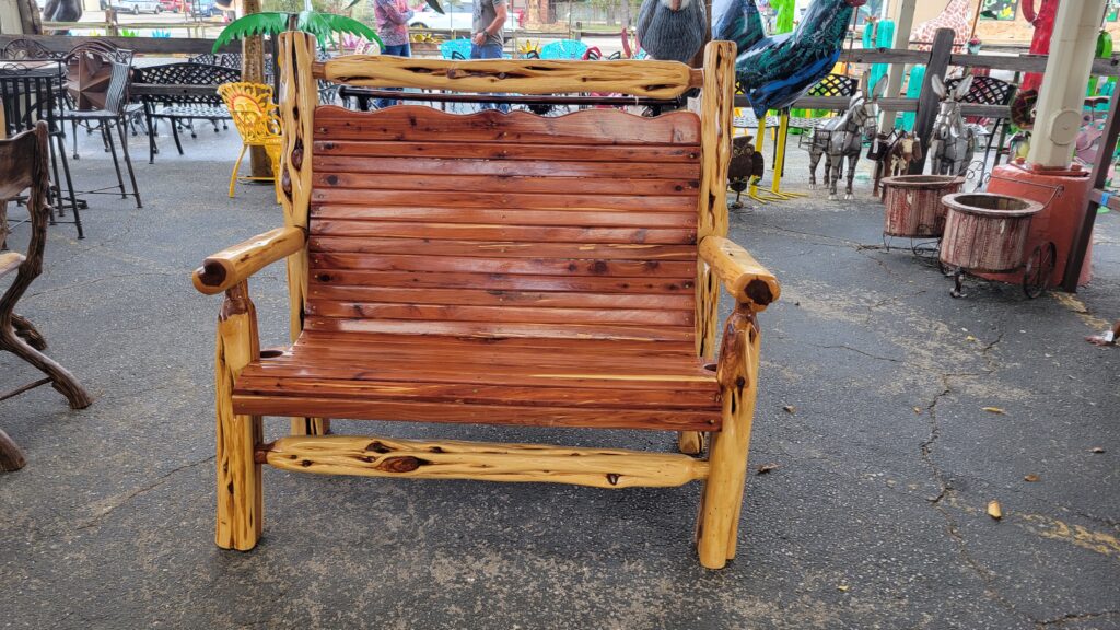 Already have some of our cedar furniture? This high-back, double bench would be a perfect accent!