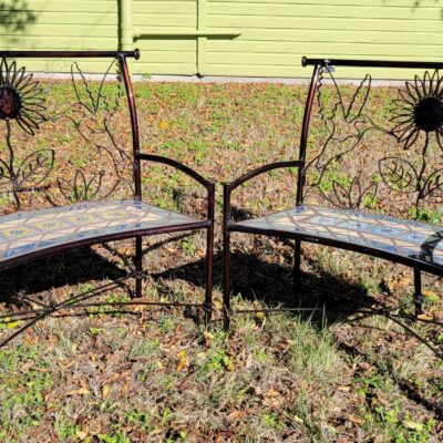 These Unique Talavera Benches Have Aluminum Hummingbird And Flower Accents On The Back.