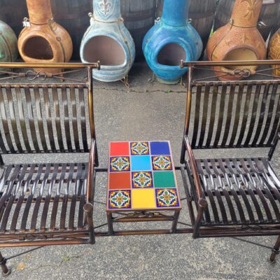 This Colorful Talavera Double Rocker Would Be Perfect For Sipping Coffee Or Tea Out In The Cool Air!