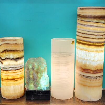 Wanting To Step Out The Box Of Traditional Lamps & Shades? Our Variety Of Real Onyx Lamps Make An Exceptional Addition To Any Space!