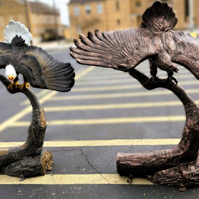 Featured Here Is A Custom Eagle And A Bronze-finished Eagle. These Eagles Measure Almost 5' Tall With A 5' Wingspan!