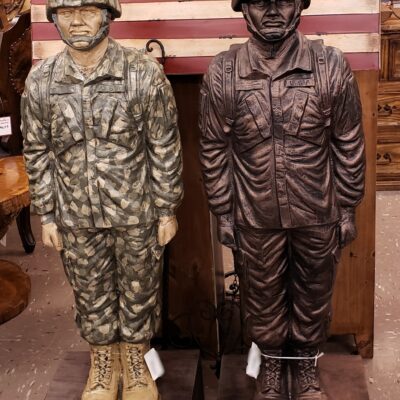 Standing At Over 4' Tall On The Base, These Memorials Are Painted In A Lifelike Finish And In A Black/brown Finish.