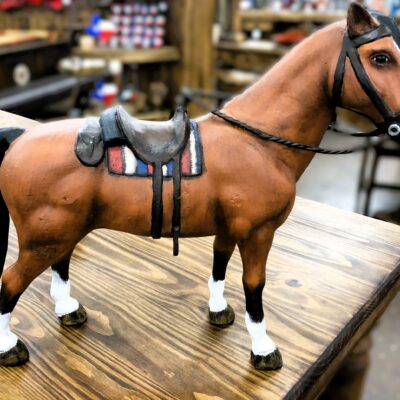 This Remarkable Horse Stands At 24 Inches Tall. Can Be Paired With A Covered Wagon To Make A Statement Pairing Fit For Any Space!