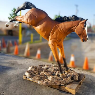 Standing At 7 Feet Tall, This Massive Bucking Horse Is No Joke! But With The Large Base, You Won't Have A Problem Keeping Him In Place!