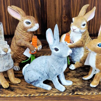 Pictured Are Two Styles Of Sitting Rabbits. Both Styles Sitting At About 12" Tall. These Can Be Custom Ordered In Any Paint Style And Would Be Perfect In Any Garden Area!