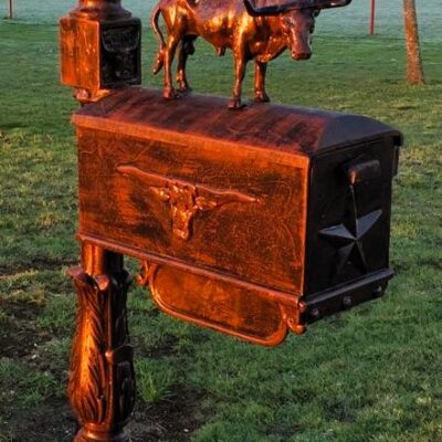 I Bet You Didn't Think You'd See This Here! We Do It All Here At Rustler's Junction. Shown Here Is One Example Of A Custom Ordered Mailbox. Call Us Today And Let Us Put One Together For You!