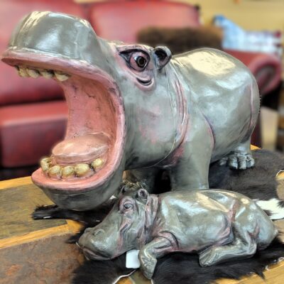 This Pair Of A Mama And Baby Hippo Would Be Perfect Indoor Or Outdoor Decor.