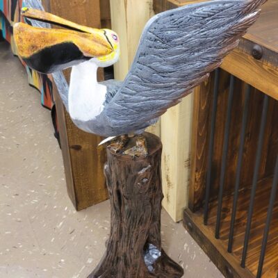 This Statue Can Be Ordered As Seen Here Or With The Sitting Pelican On Top. With Post, This Measures 43 Inches Tall.