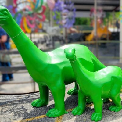 The Sinclair Dinos Will Catch Everyone's Eyes! The Larger Standing At 9.5 Feet Tall And 12 Feet Long. The Smaller Standing Over 4 Feet Tall And 6 Feet Long.