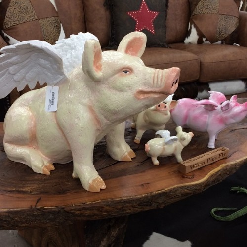 Pigs Fly Aluminum Home Decor At Rustler's Junction In Lampasas
