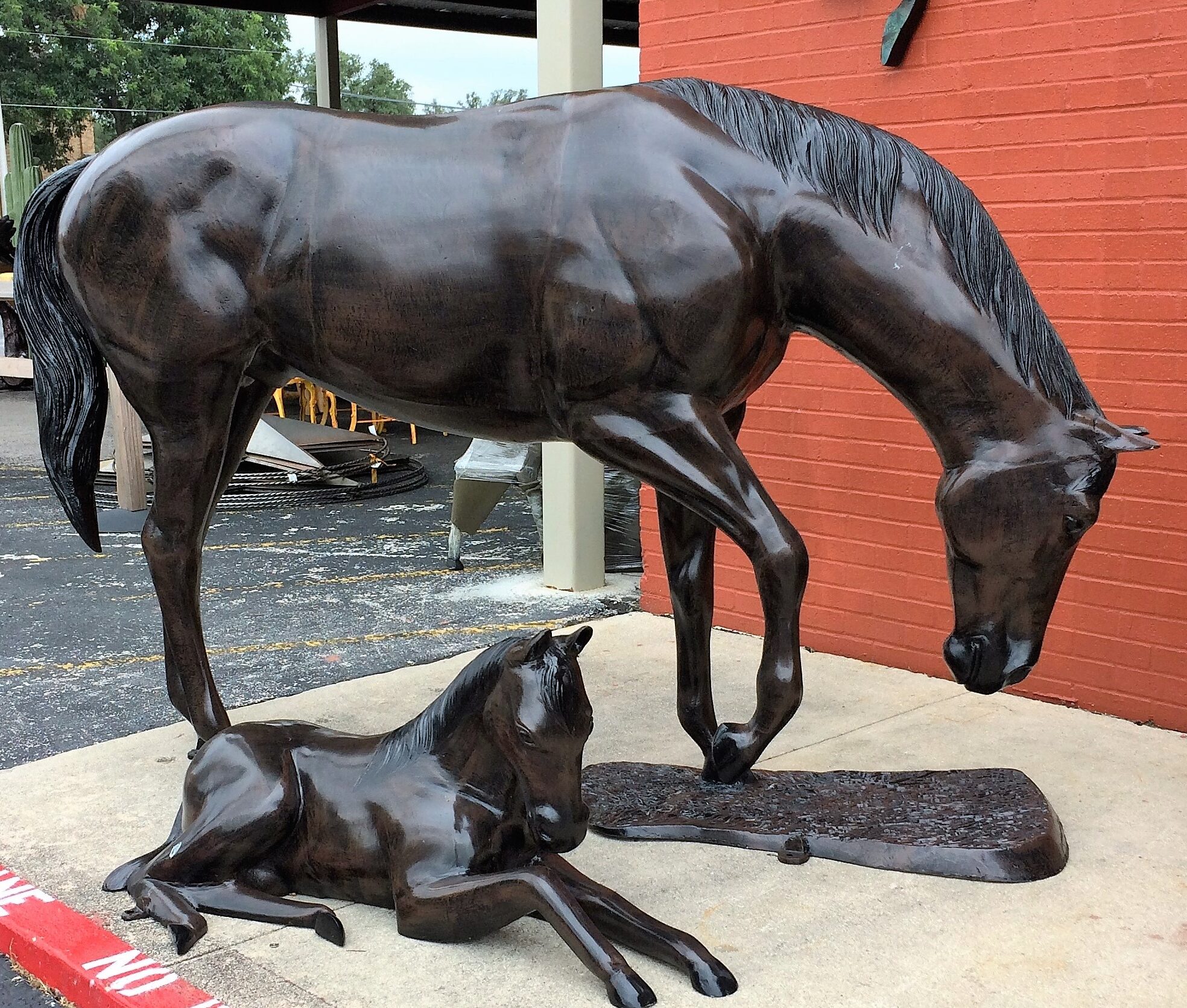 metal horse statue yard decoration for sale at Rustler's Junction in Lampasas