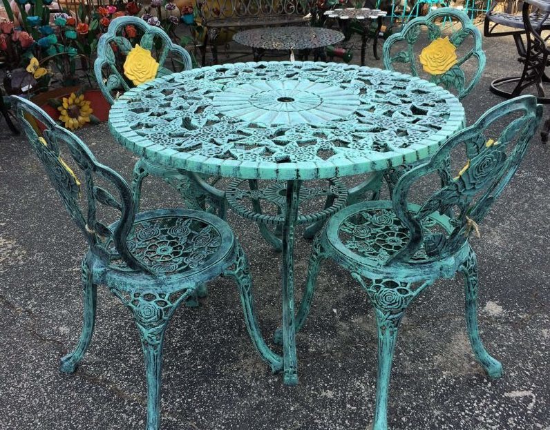 Unique, hand-painted outdoor dining table for sale at Rustler's Junction!