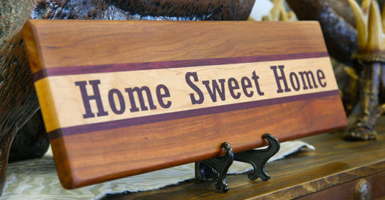 Home sweet home wooden sign for sale at Rustler's Junction