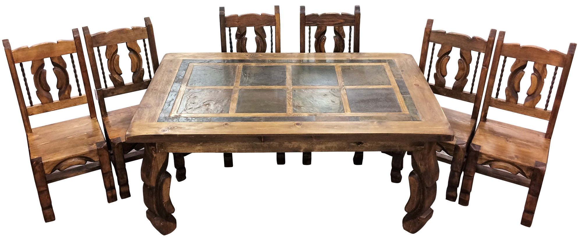 Santa Fe Slate wooden dining room table for sale at Rustler's Junction in Lampasas, TX