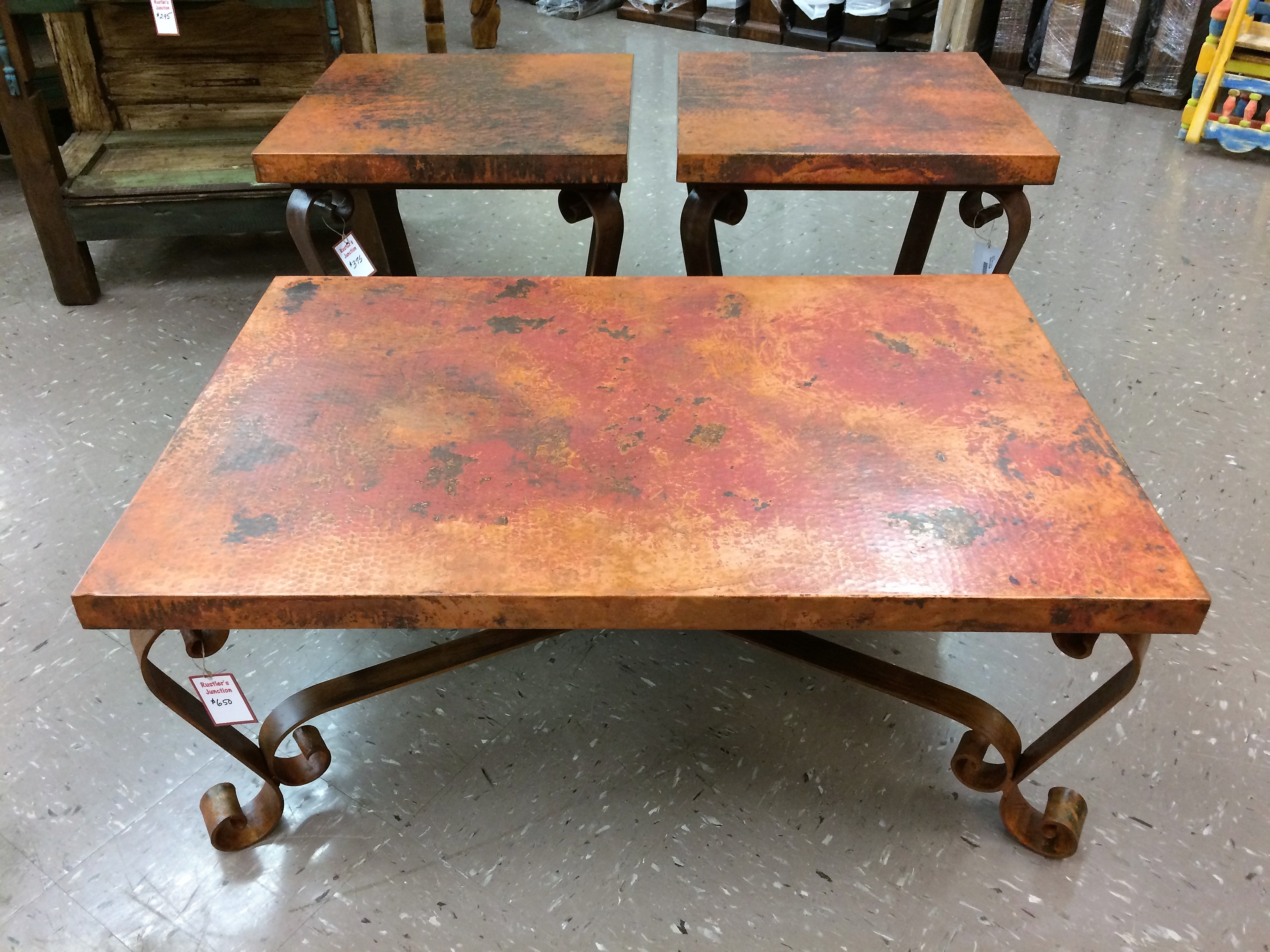 Our copper tables come in rectangular, square, or round and are available in coffee tables, sofa tables, and end tables. Mix and Match for a distinctive look to your home!