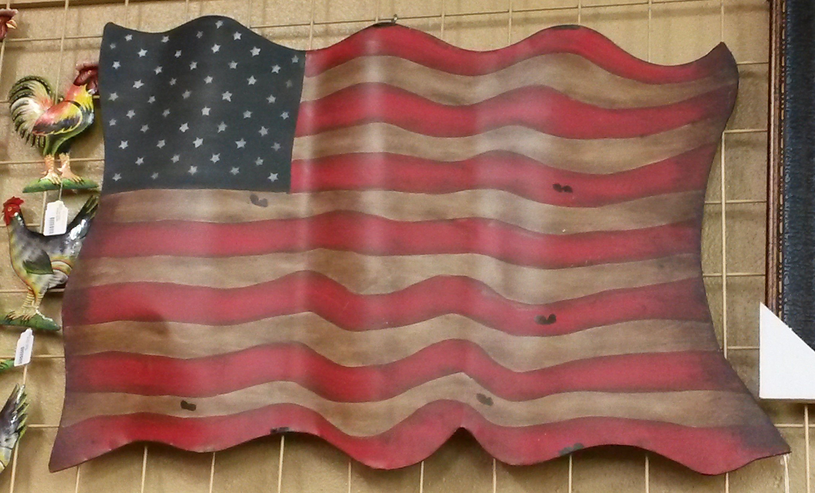 steel art American flag for sale at Rustler's Junction in Lampasas